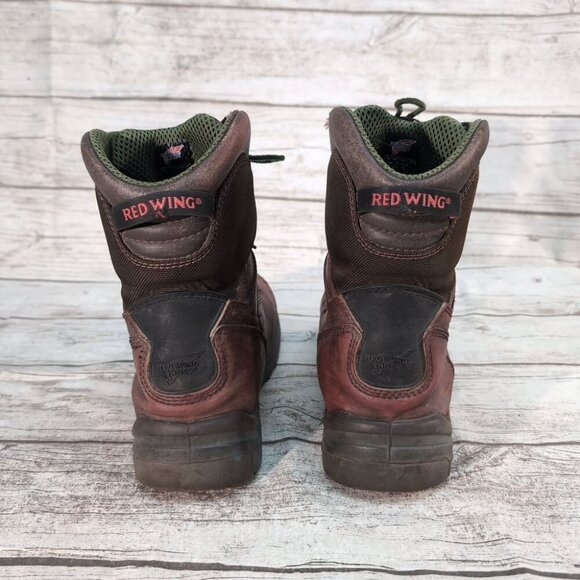 Red Wing Waterproof Leather Work Boots Brown Vibram Sole – Men’s 10 D - Picture 4 of 9